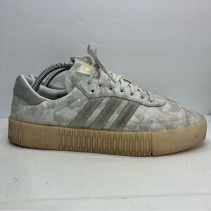 Adidas Sambarose White Camo Platform Casual Shoes